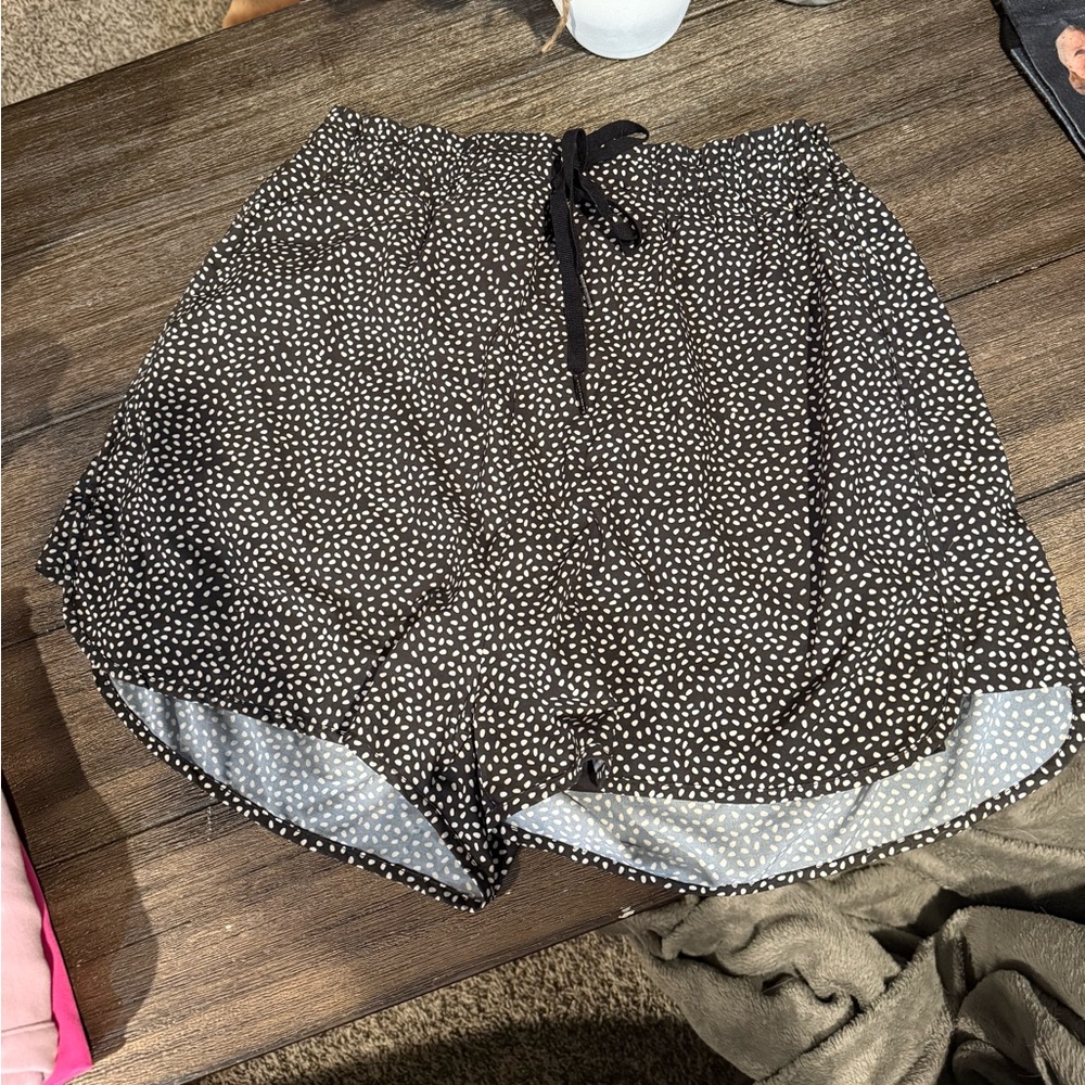 Women's Black Polka Dot Athletic Shorts